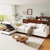 127.6" Upholstered L-Shape Modular Sectional Sofa with Storage Ottoman, 2 Hidden Cup Holders - 2 of 4