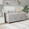 GustoWave Shoe Storage Bench with Removable Cushion and 3 Shutter-Shaped Doors, End of Bed & Entryway Bench, Flap Top Hidden Storage Space - 2 of 4
