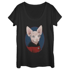 Women's Star Trek: The Next Generation Captain Jean Luc Picard Cat Scoop Neck - 1 of 4