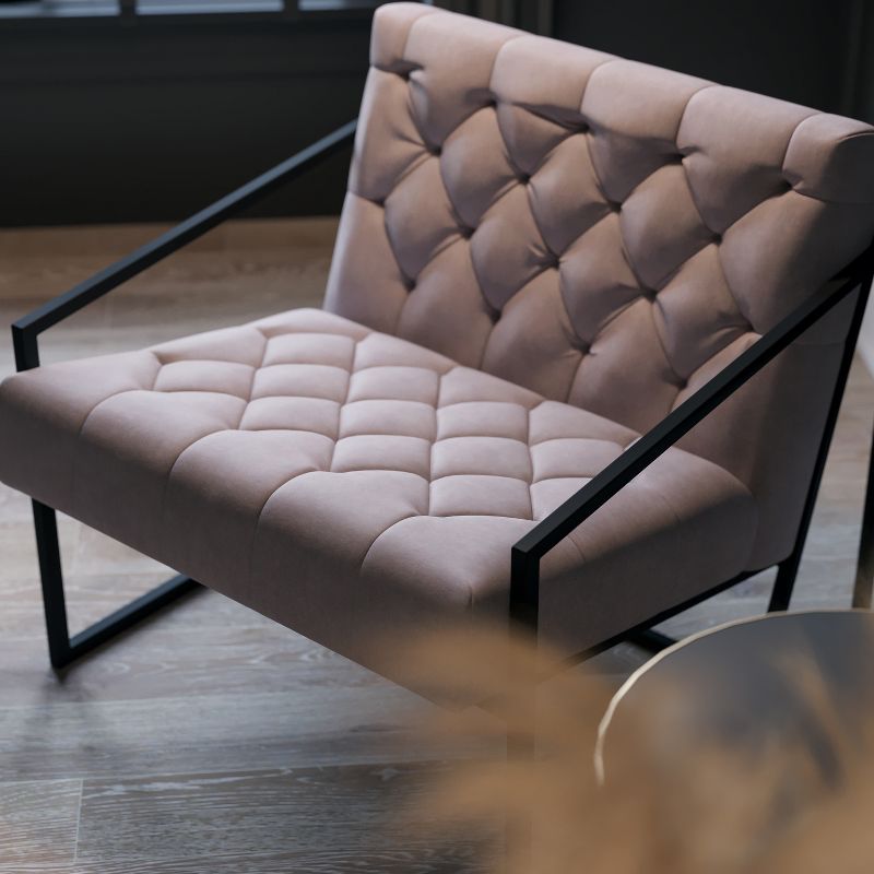 Merrick Lane Modern Lounge Chair With Tufted Seating And Metal Frame, 6 of 14