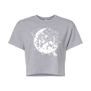 Women's - Instant Message - Cowgirl Moon Cropped Graphic T-Shirt - 1 of 4