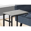 Monarch Specialties Accent Table C-Shaped End Side Snack Living Room Bedroom Metal Laminate Grey Black Contemporary Modern - 3 of 4