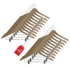 USTECH 20pk Suit Organiser Clothes Hanger Natural Wood - 2 of 4