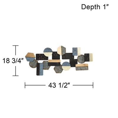 Art Deco Multicolor Abstract Metal Wall Sculpture