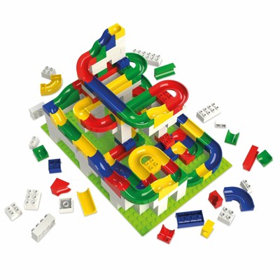 Hubelino 200-Piece Multicolor ABS Plastic Marble Run Set