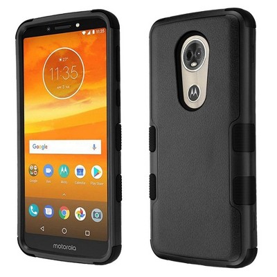 MYBAT For Motorola Moto E5 Plus/E5 Supra Black Tuff Hard TPU Hybrid Plastic Case