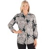 Collections Etc Paisley Print Knit Gold-Toned Button-Front Shirt - 3 of 4