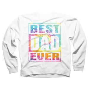 Adult Design By Humans Vintage Tie Dye Best Dad Ever By  Sweatshirt - 1 of 2