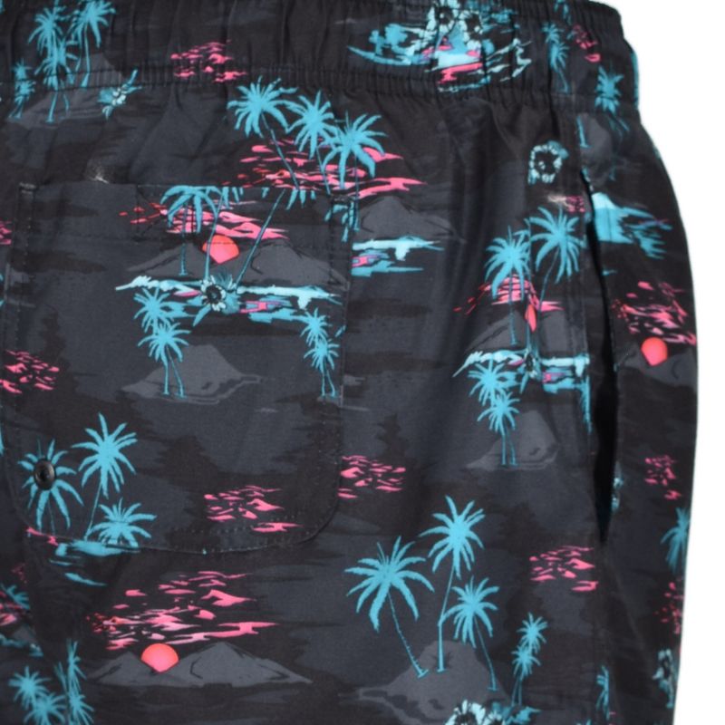 Burnside Men's Swimsuit Quick Dry 5" Inseam | Black Palm Tree, 3 of 5