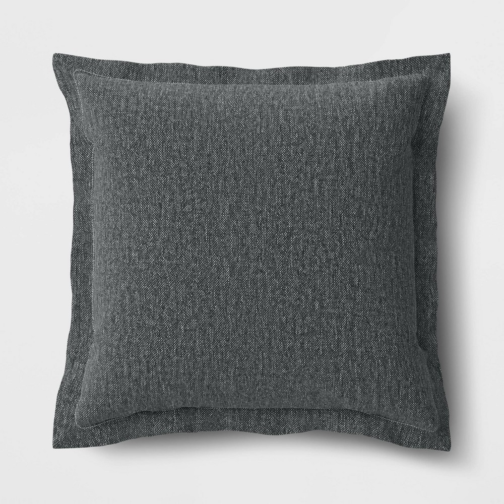 Photos - Pillow 26"x25" Solid Woven Outdoor Deep Seat Back Cushion Charcoal - Threshold™