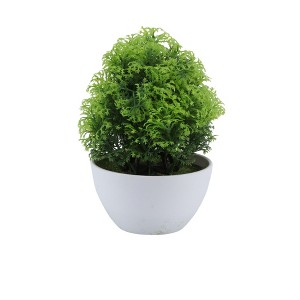 Unique Bargains Artificial Plants Misty Pine Topiary Plastic 3.94"x3.94"x7.48" 1 Pc - 1 of 4