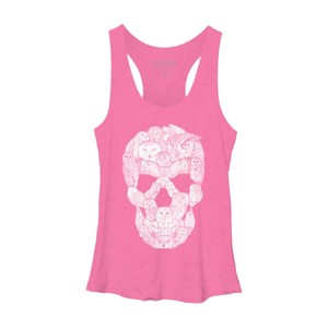 Women's Design By Humans Sketchy Owl Skull By Dinny Racerback Tank Top - 1 of 3