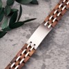 Men's Stainless Steel and Natural Wood Link Bracelet, Wide Wristband with Secure Clasp - 4 of 4