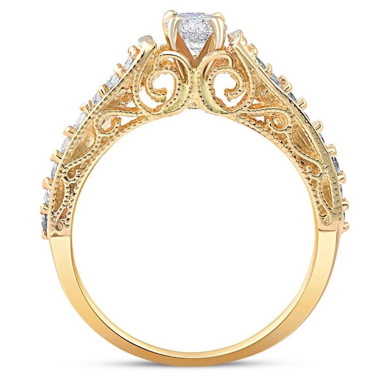 Pompeii3 5/8ct Vintage Diamond Engagement Ring 14K Yellow Gold, 3 of 6