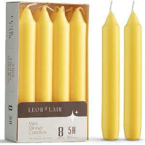 Leor & Lair 6 Inch Mini Taper Candles – Pack of 8 Short Candle Sticks for Dinner, Weddings & Home Décor - 1 of 3