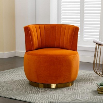 Swivel Barrel Sofa Chairs,360 Degree Swivel Armchair Cuddle Chairs With Wide Upholstered,Fluffy Velvet Fabric Chair-Chaddlewood