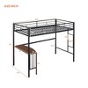 NicBex Twin Size Loft Bed with Desk,Metal Loft Bed Frame with Ladder & Guardrails,Bed Frame for Adults,Kids,Box Spring Not Required - 3 of 4