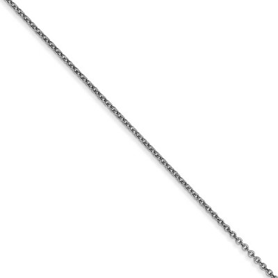 Black Bow Jewelry 0.9mm 14k White Gold Classic Cable Chain Necklace