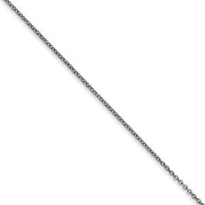 Black Bow Jewelry 0.9mm 14k White Gold Classic Cable Chain Necklace - 1 of 4