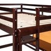 NicBex Full Size Bunk Bed with Desk Loft Bed Pine Frame Bed Frame with Writing Board, Lockers, Guardrails and Ladder, No Box Spring Required - 4 of 4