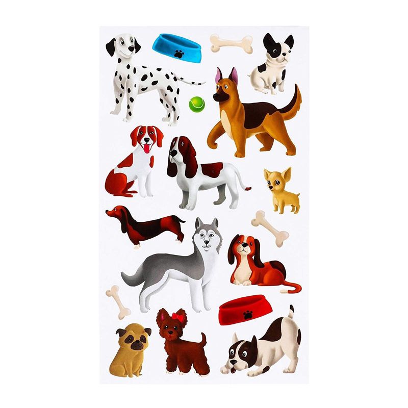 Blue Panda 36 Sheets / 684 Pieces Dog Puppy Stickers for Goodie Bags, Kids Birthday Party Favor, Scrapbooking, 8.5 x 5 in, 5 of 6