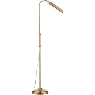 Adjustable Brass Pharmacy Floor Lamp with LED Light