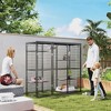 PawHut Weld Wire Catio Outdoor Indoor, Cat Enclosure with Waterproof Cover, 4 Jumping Platforms, Hammock, for 1-3 Kittens, 69" x 22" x 62", Black - 3 of 4