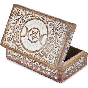 Hand Carved Wooden Keepsake Box, Elegant Vintage Memory Storage Box for Jewelry and Valuables, Gift for All Occasions - 1 of 4