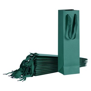 Unique Bargains Sturdy Paper Satin Rope Handle Reusable Fashionable Wine Gift Bags 24 Pcs - 1 of 3