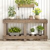 Vintage Storage Entryway Table,Console Table with Metal Rivet Decor and Under-Shelf,Rustic Living Room Wood Console Table-Cuddlewood - 3 of 4