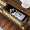 SKRAN Rattan Dresser with 6 Drawers,Wide Drawers for Closet Storage,Wood Drawer Organizer for Living Room,Hallway and Entryway - 4 of 4
