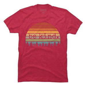 Men's Design By Humans Uplifting Retro Sun Vintage Be Kind Happy Positive Gift By cssdru T-Shirt - 1 of 4