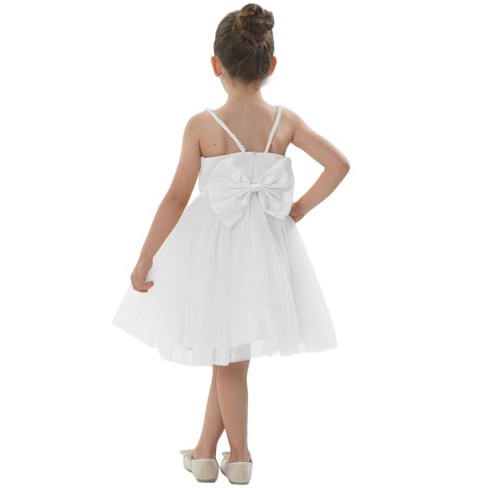 2Bunnies Girls' Pearl-Strap Sleeveless Bow Fit & Flare Dress - image 1 of 4