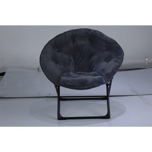 Comfy Oversized Saucer Chair for Adults ¨C Soft Faux Fur Plush Folding Moon Chair, Thick Padded Stable Metal Frame Reading Lounge Chair - 1 of 3