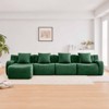 Aukfa Modular Teddy Fabric Sofa,Convertible Modular Sectional Sofa Set , 4-Seats with 1/2 Ottoman Soft Boneless Design for Living Room - 3 of 4