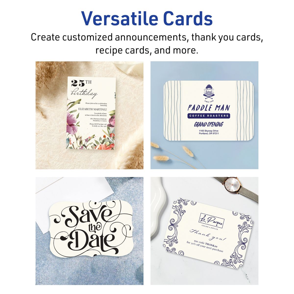 Avery Matte Ivory Postcards, 6" x 9" Rectangle Scalloped Edge - thumbnail 3