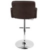 30" Faux Leather Contemporary Swivel Adjustable Barstool with Padded High Back and Built-In Footrest, Set of 2 - 4 of 4