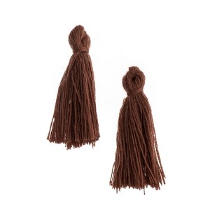 John Bead 1in Light Brown Cotton Tassels Ornament for DIY Crafts Party Decorations, 20pcs - 1 of 4
