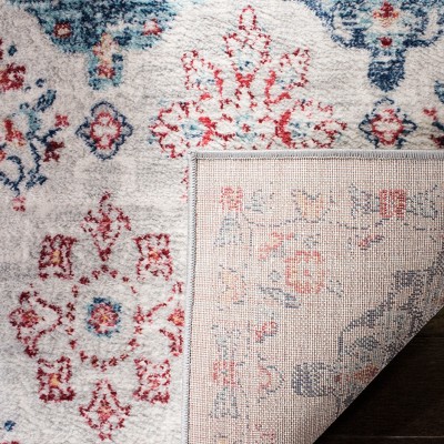 Blue Rectangular 3' x 5' Stain-Resistant Synthetic Area Rug