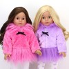 Sophia’s Fleece Coat, Solid White Leggings, and Sequin Ewe Boots for 18” Dolls, Hot Pink - 4 of 4