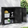 vidaXL Outdoor Storage Cabinet - Black PP, 38.2"x14.6"x33.5", Adjustable Shelf, Lockable Garden Storage Cupboard - 2 of 4