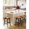 VASAGLE Bar Stools Set of 2, Counter Height Bar Stools, Kitchen Counter Stools with Wooden Legs, PU Leather Barstools - 2 of 4