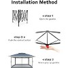 13x13 Pop Up Canopy Tent with Mosquito Netting, Instant Portable Shelter for Outdoor Backyard Parties Heavy Duty Foldable Gazebo with Carrying Bag - 2 of 4