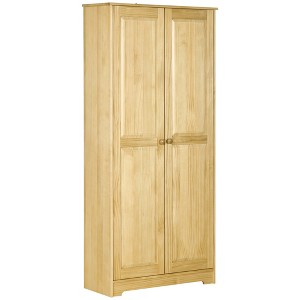 67" Pinewood Freestanding Kitchen Pantry Cabinet with Doors, Adjustable Shelves and Soft-Close Mechanism for Living Room or Dining Room - 1 of 4