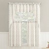 No. 918 2pc 54"x38" Riverwood Floral Stripe Print Semi-SheerKitchen Curtain Swag Pair Ivory - 4 of 4