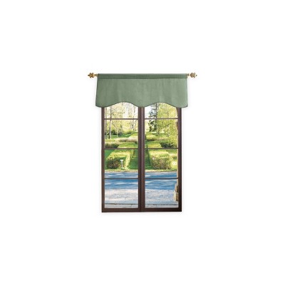 Lucca Green Velvet Scalloped 50" Window Valance