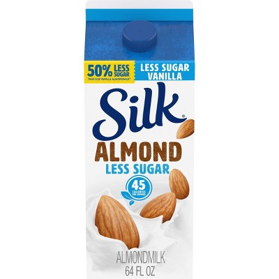 Silk Dairy-Free Less Sugar Vanilla Almondmilk - 0.5gal