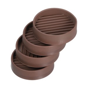 Unique Bargains Round Non-Slip Furniture Leg Floor Protectors for Bed Stopper 4 Pcs 2'' Brown - 1 of 4