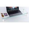 Mount-It! Glass Desktop Monitor Stand Riser | Raised Laptop Stand Organizer | 22 Inches Wide Clear Tempered Glass | Supports up to 44 Pounds - 4 of 4