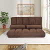 Whisen Double Chaise Lounge Sofa Floor Couch and Sofa with Two Pillows - 2 of 4